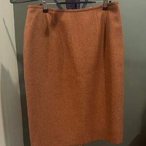 Suit Studio Orange Pencil Skirt Knee-Length Casual